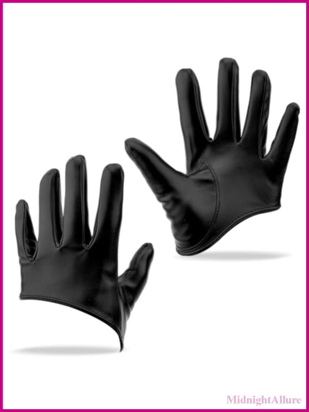 Faux Leather Half Palm Fingerless Gloves Short Womens